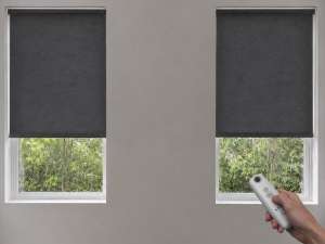 Рулонная штора Somfy Sonesse 40 RTS, графитовый, blackout, пульт, 0.6 м